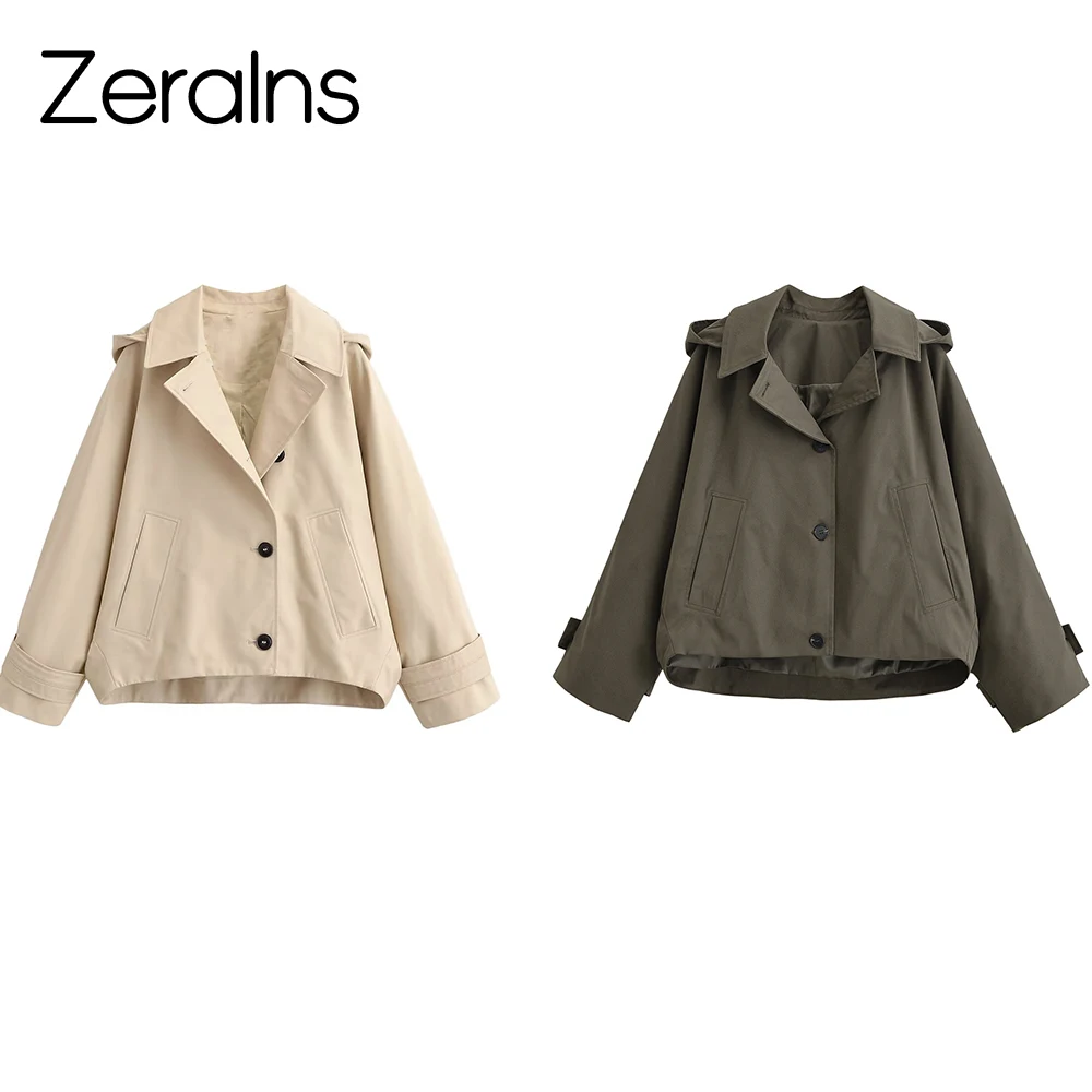 ZERAINS 2026 Spring New Women's Simple and Versatile Style Waterproof Bat Long Sleeve Windbreaker
