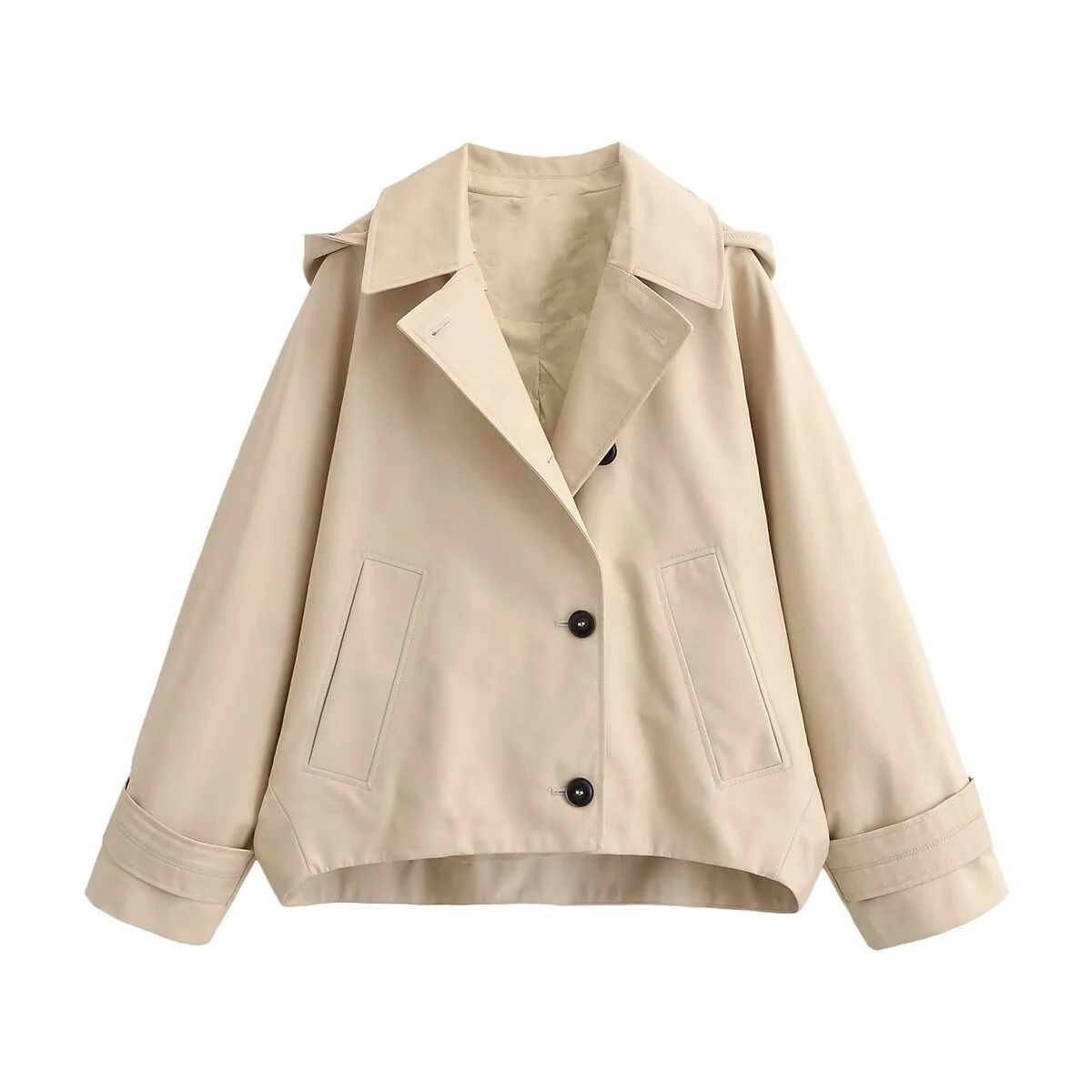 ZERAINS 2026 Spring New Women's Simple and Versatile Style Waterproof Bat Long Sleeve Windbreaker