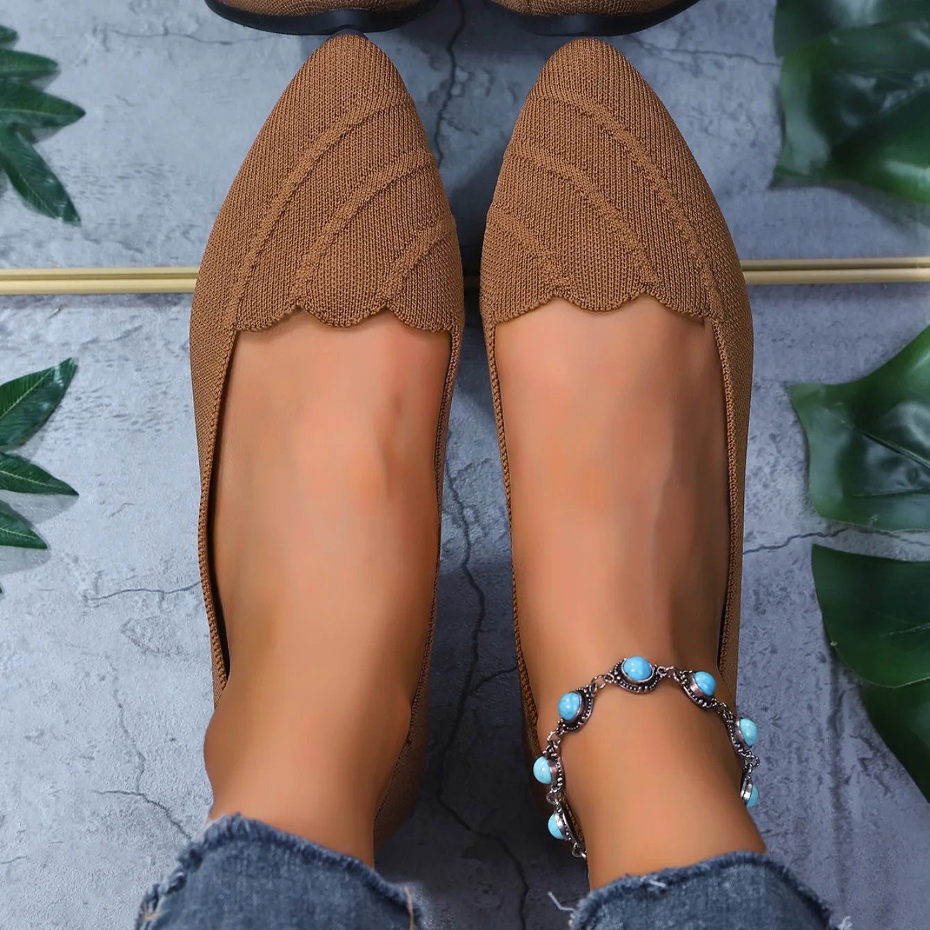 Women Flats Women Solid Slip Designer Casual Breathable Mesh Shoes Women Loafers Comfortable Shoes Pointed Toe Flat Shoes