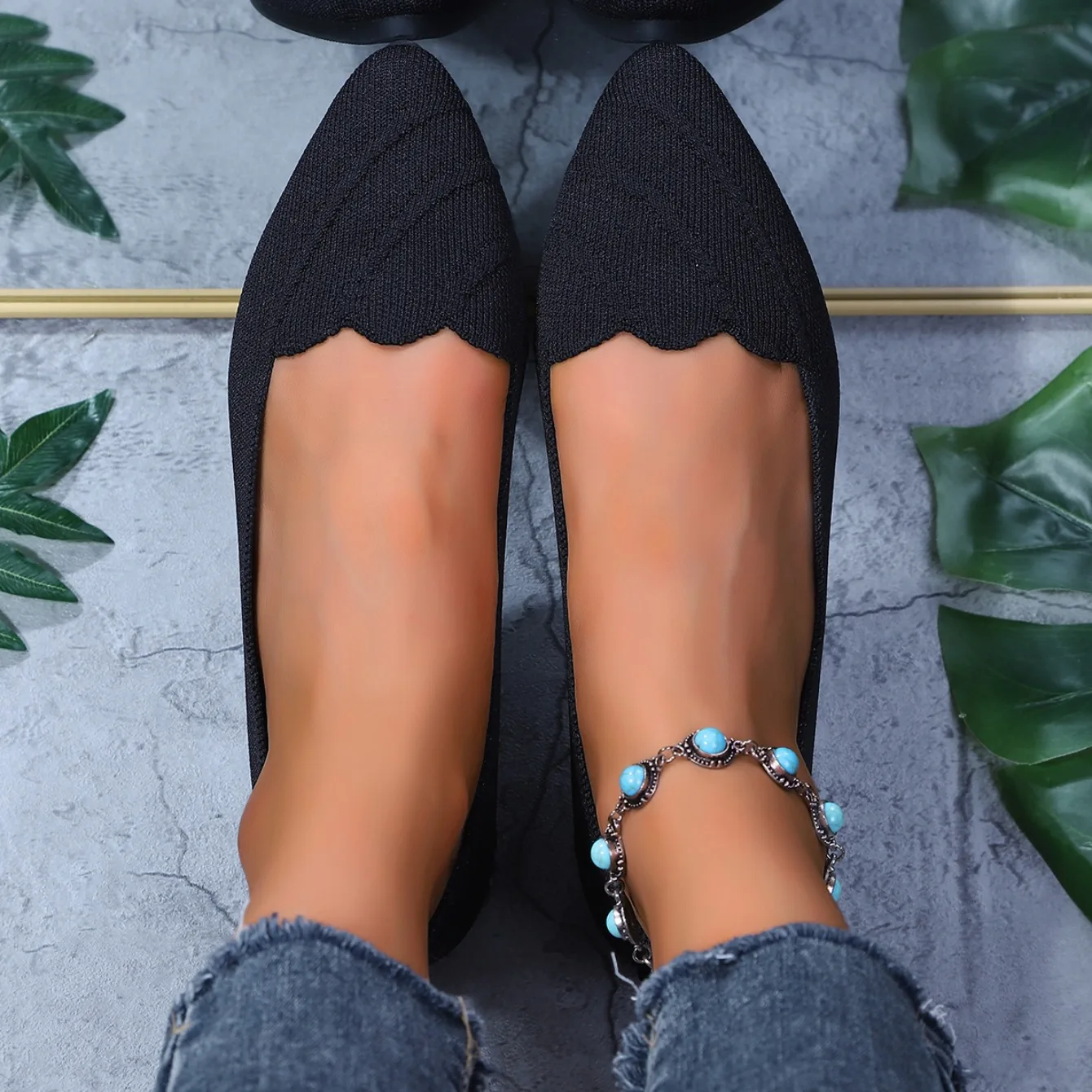 Women Flats Women Solid Slip Designer Casual Breathable Mesh Shoes Women Loafers Comfortable Shoes Pointed Toe Flat Shoes