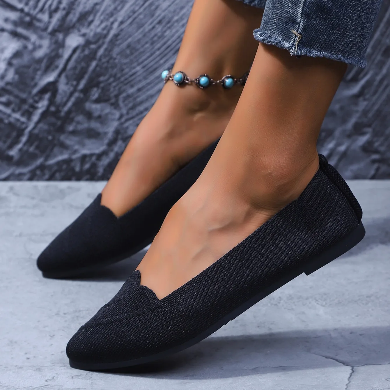 Women Flats Women Solid Slip Designer Casual Breathable Mesh Shoes Women Loafers Comfortable Shoes Pointed Toe Flat Shoes