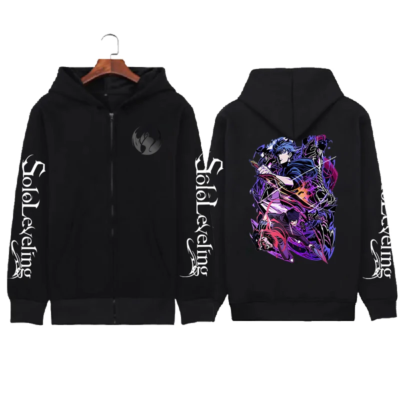 Anime Fans' Favorite 'I Upgrade Alone' Becomes Zhenyu Cool Pattern Hoodie Anime Enthusiast Zipper Hoodie