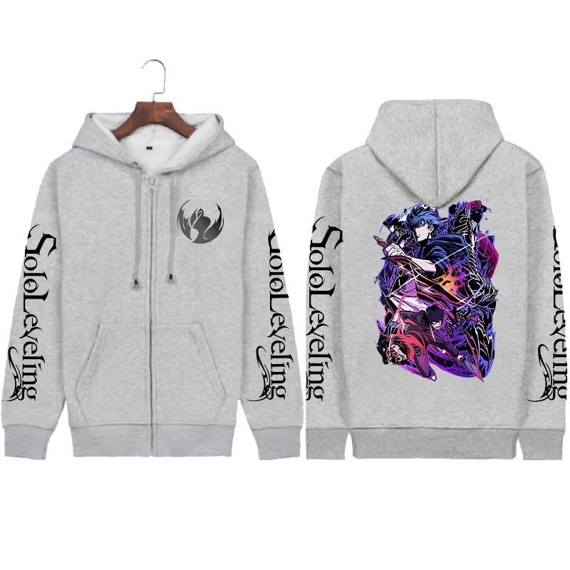 Anime Fans' Favorite 'I Upgrade Alone' Becomes Zhenyu Cool Pattern Hoodie Anime Enthusiast Zipper Hoodie