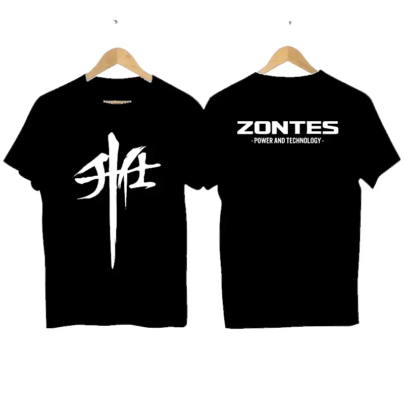 2026 For Zontes G1 125 ZT125 G1 ZT125U ZT 125 U ZX New Combed Short Sleeve T-shirt Men's womenRound Neck Printed Logo T-shirt