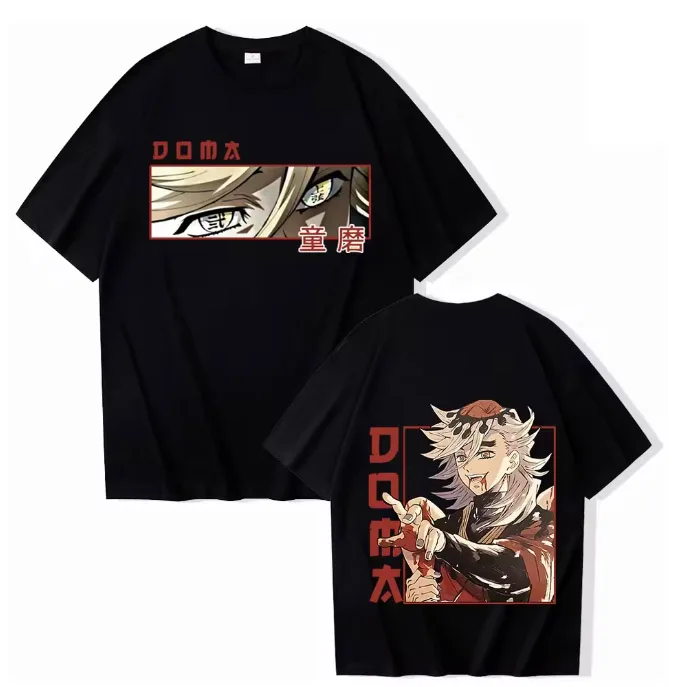 2026 New Anime Demon Slayer Douma Printed T-Shirt Men's and Women's Fashion Breathable T-Shirt Men's Tops