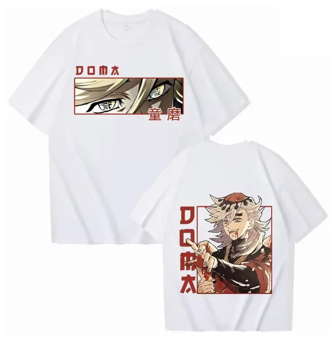 2026 New Anime Demon Slayer Douma Printed T-Shirt Men's and Women's Fashion Breathable T-Shirt Men's Tops
