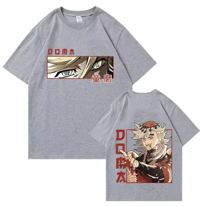 2026 New Anime Demon Slayer Douma Printed T-Shirt Men's and Women's Fashion Breathable T-Shirt Men's Tops