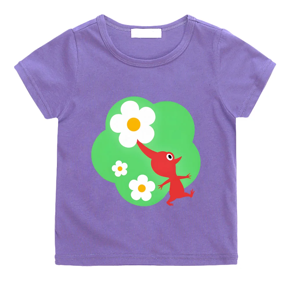 Summer Pikmin New Style TEE High Quality100%Cotton kawaii Boys/girls TOPS Cartoon Print Comfortable Manga O-neck Tee-shirt