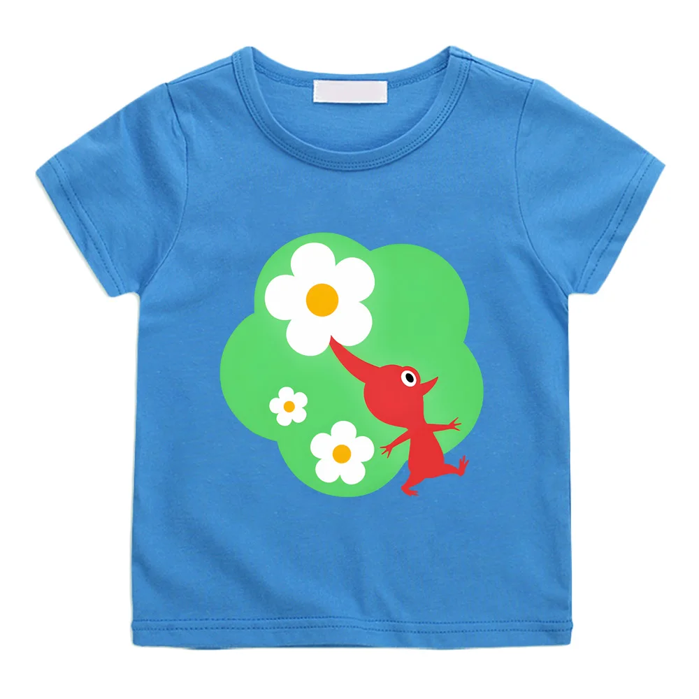 Summer Pikmin New Style TEE High Quality100%Cotton kawaii Boys/girls TOPS Cartoon Print Comfortable Manga O-neck Tee-shirt