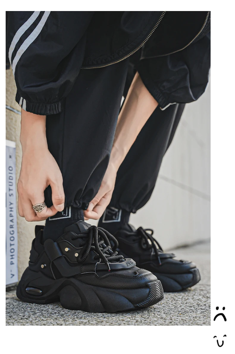 Men's Thick-soled Height-increasing Casual Sports Shoes, Low-top Lace-up Style, Wear-resistant Sole, Comfortable and Anti-slip,