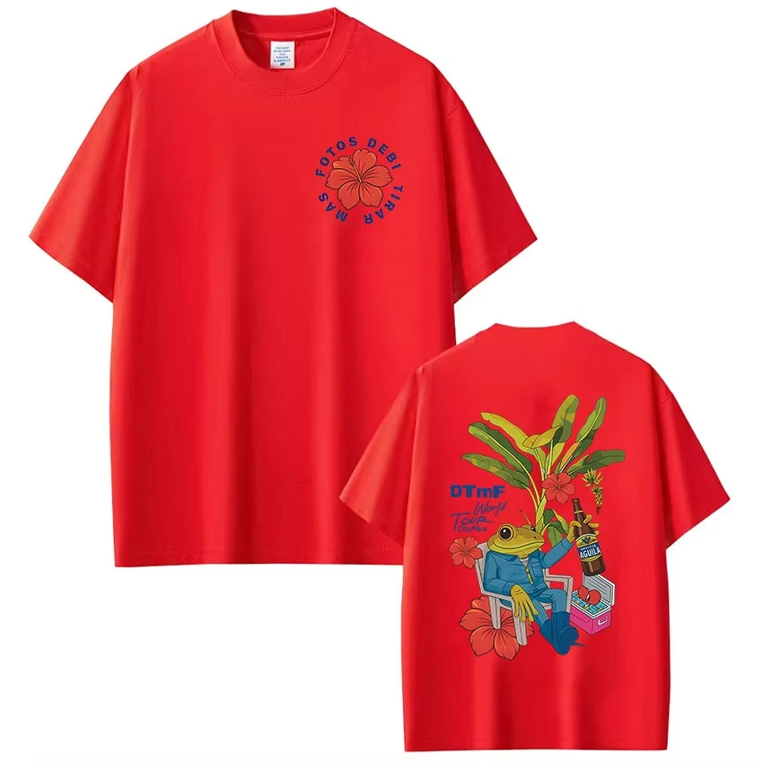Rapper Bad Bunny T-shirt Debi Tirar Mas Fotos DTMF World Tour T Shirts Women Fashion Vintage Hip Hop T-shirts Streetwear