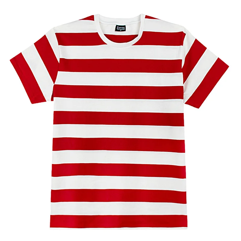 Casual Stripe Short Sleeve T-shirt Unisex Black White Blue Colors Stripe Design Classic T Shirts Fashion Daily Street O-neck Tee