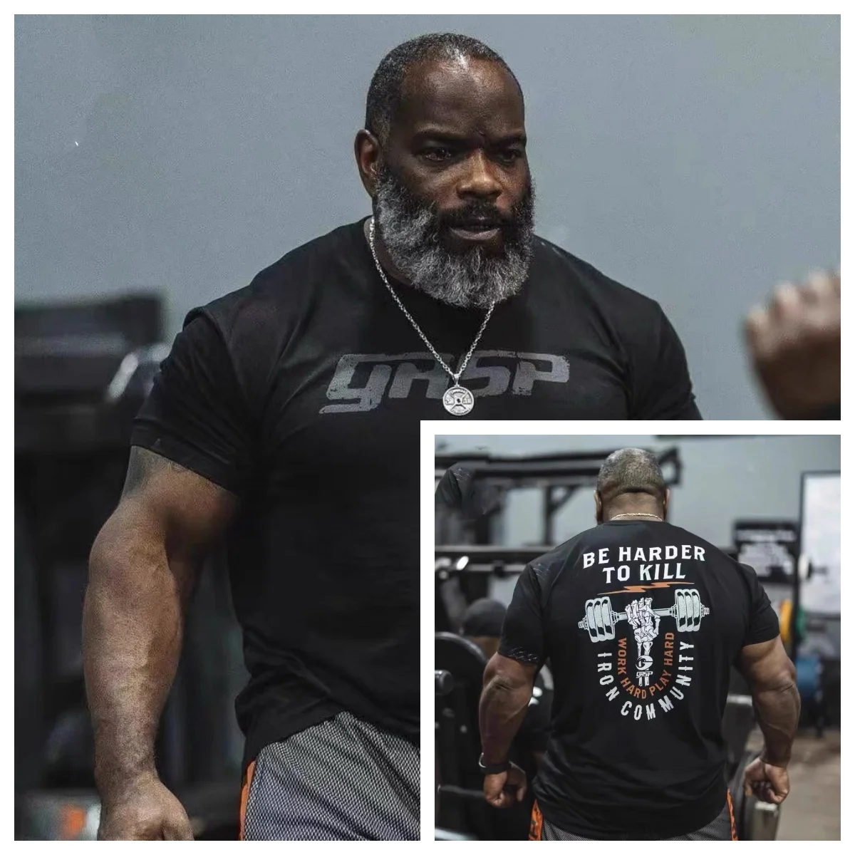 GYM Steel Brothers Unstoppable After Death - American Loose-Fitting Fitness Short-Sleeved Men's Shirt