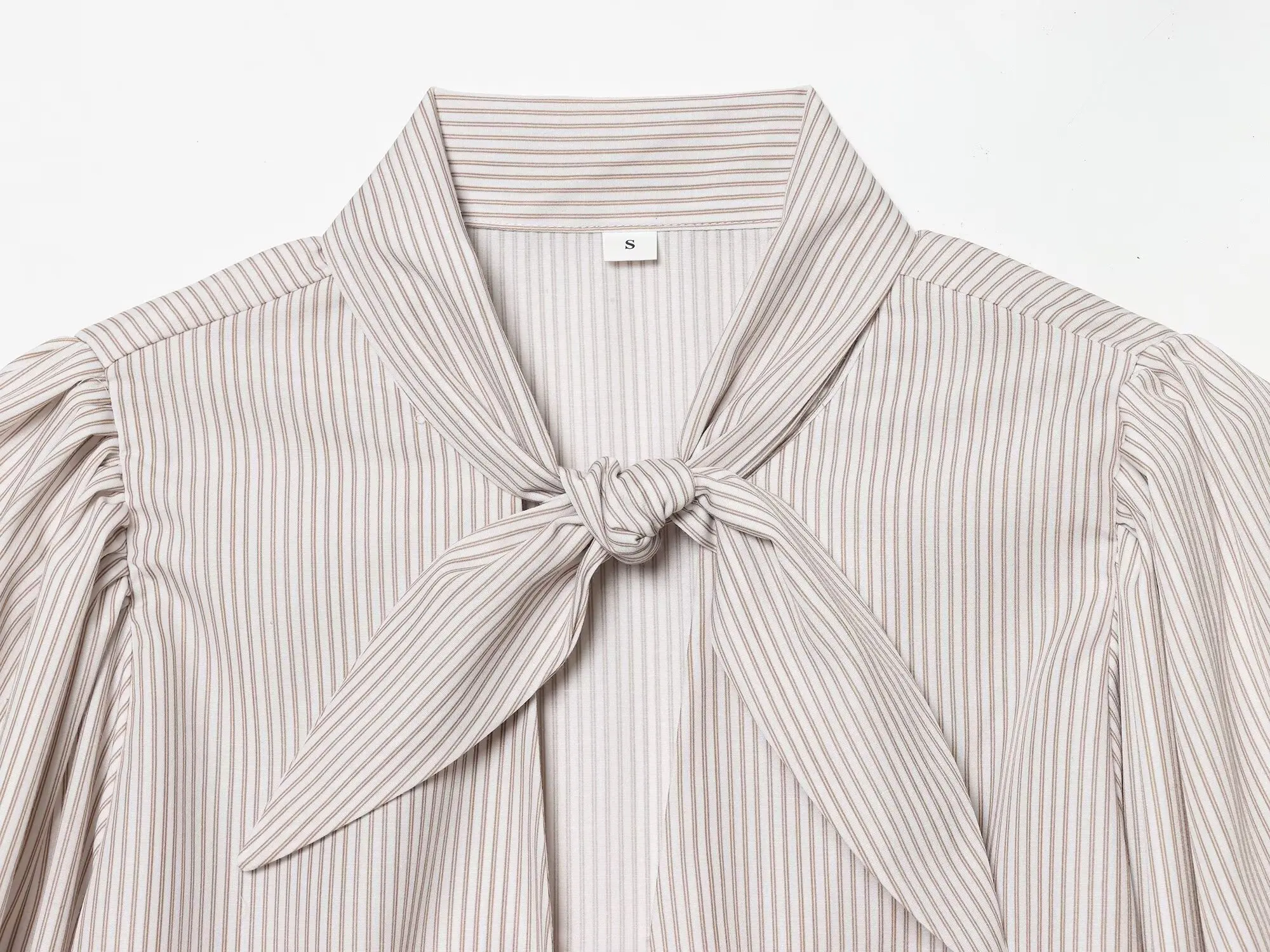 KONDALA Casual Chic Bow Striped Shirt Women's Elegant Commute Half Sleeve Shirt New 2026 Spring Summer Fashion Holidays Lady Top