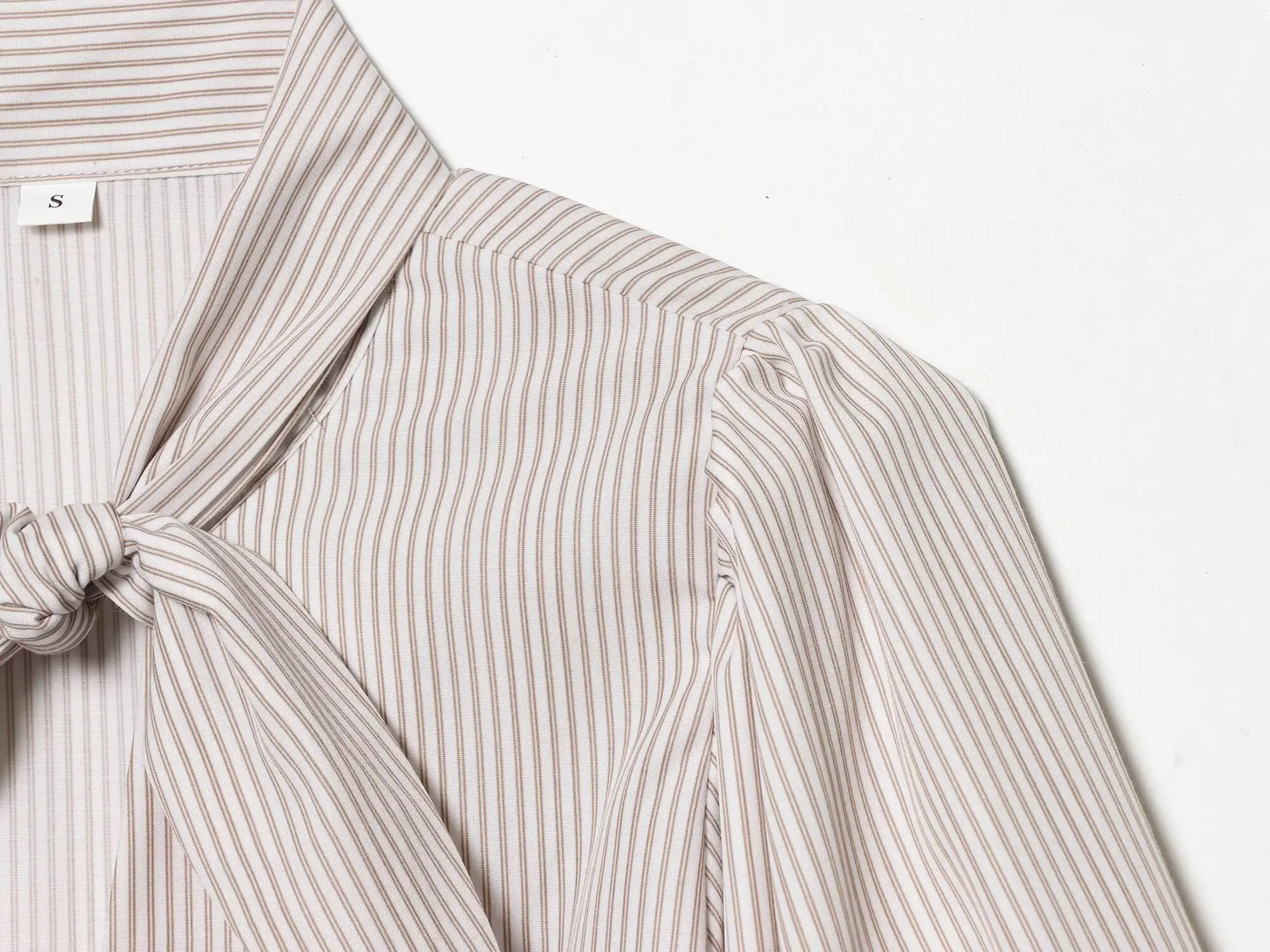 KONDALA Casual Chic Bow Striped Shirt Women's Elegant Commute Half Sleeve Shirt New 2026 Spring Summer Fashion Holidays Lady Top
