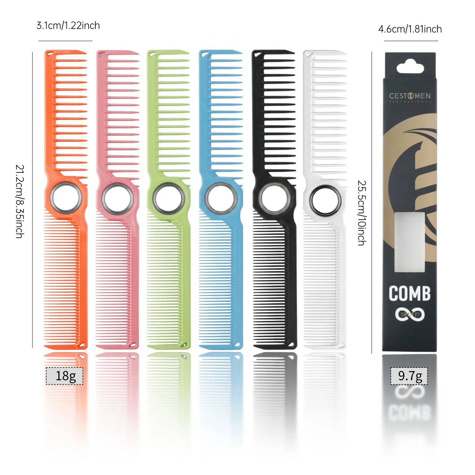 360 ° Bearing Rotating Hair Comb Antistatic Double Sided Heat Resistant Hair Clipper Comb Salon Lightweight Hairdressing Tool