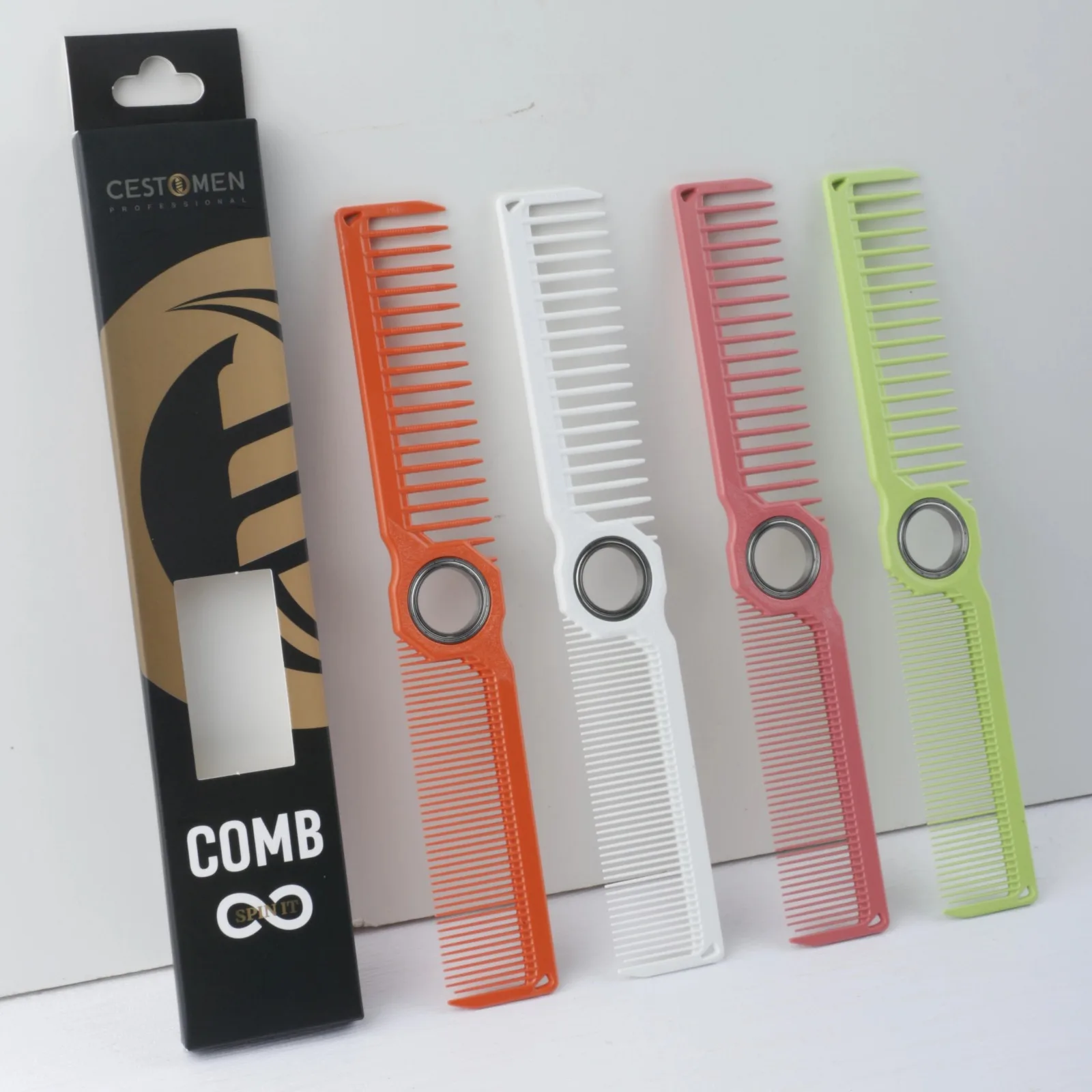 360 ° Bearing Rotating Hair Comb Antistatic Double Sided Heat Resistant Hair Clipper Comb Salon Lightweight Hairdressing Tool