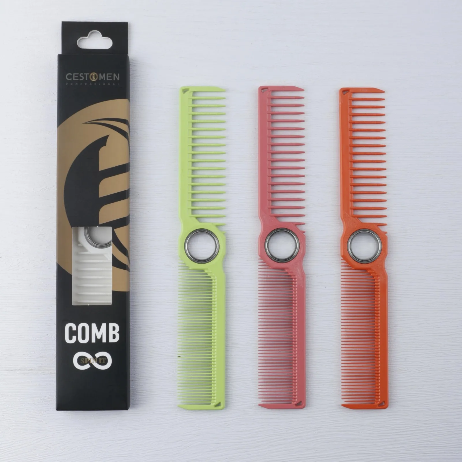 360 ° Bearing Rotating Hair Comb Antistatic Double Sided Heat Resistant Hair Clipper Comb Salon Lightweight Hairdressing Tool