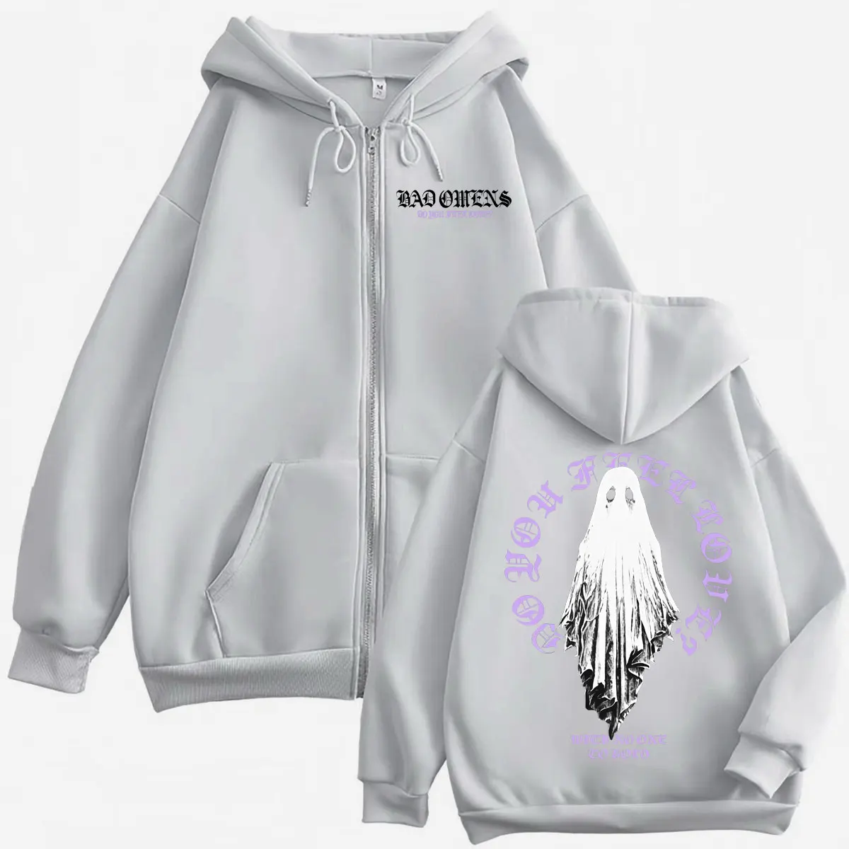 Rock Band Bad Omens Tour 2026 Zipper Hoodie Gothic Fashion Zip Up Pullovers Men Women Casual Long Sleeve Sweatshirts Streetwear