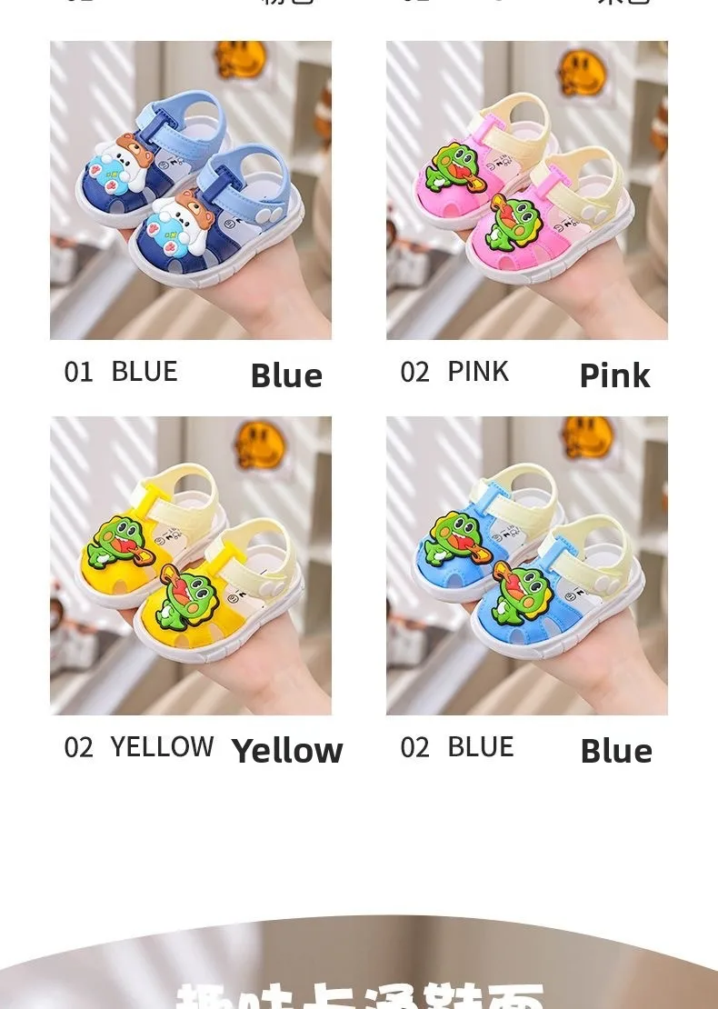 2026 Summer Baby Sandals Boys Girls Soft Sole Comfortable Beach Shoes Cute Cartoon Designs Breathable Toddler Sandals 1-4 Years