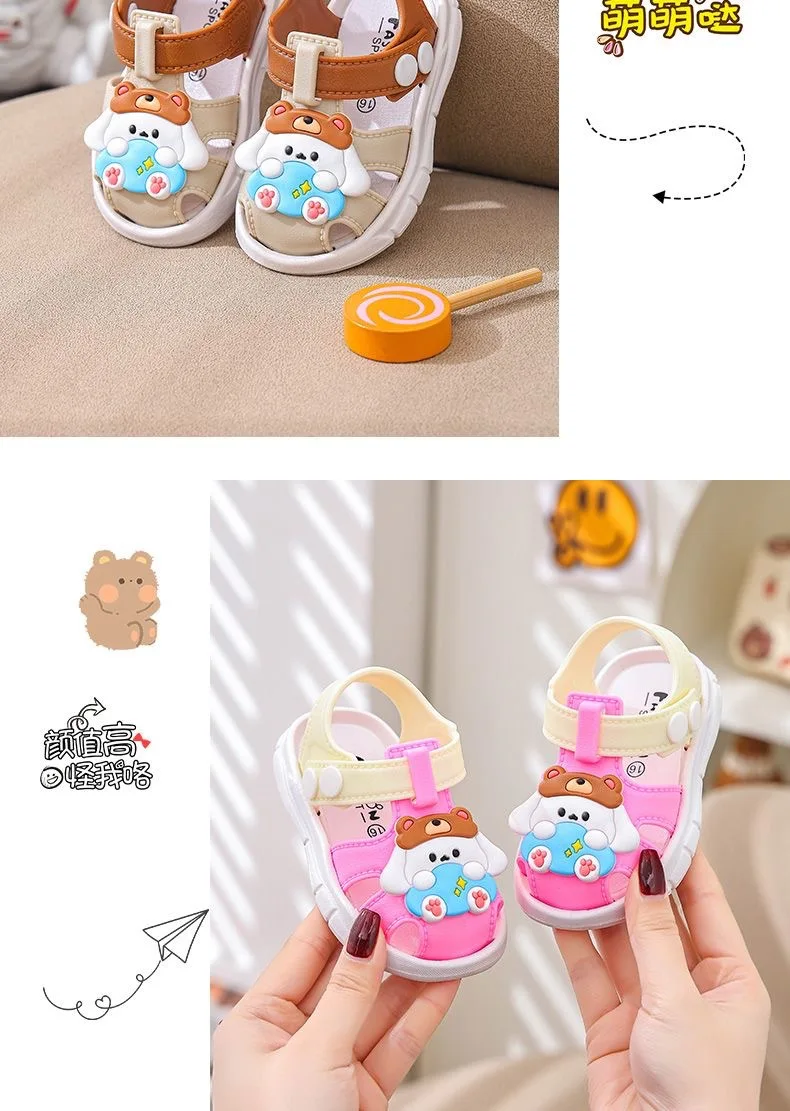 2026 Summer Baby Sandals Boys Girls Soft Sole Comfortable Beach Shoes Cute Cartoon Designs Breathable Toddler Sandals 1-4 Years