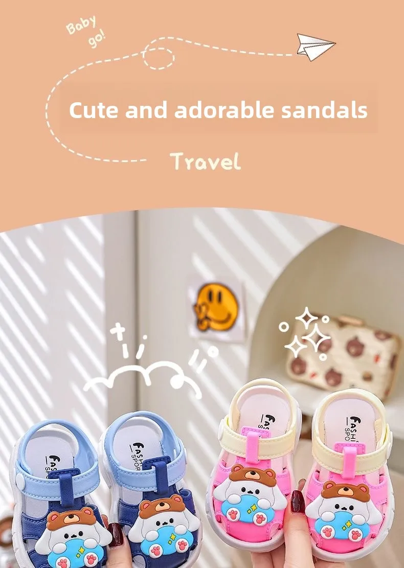 2026 Summer Baby Sandals Boys Girls Soft Sole Comfortable Beach Shoes Cute Cartoon Designs Breathable Toddler Sandals 1-4 Years