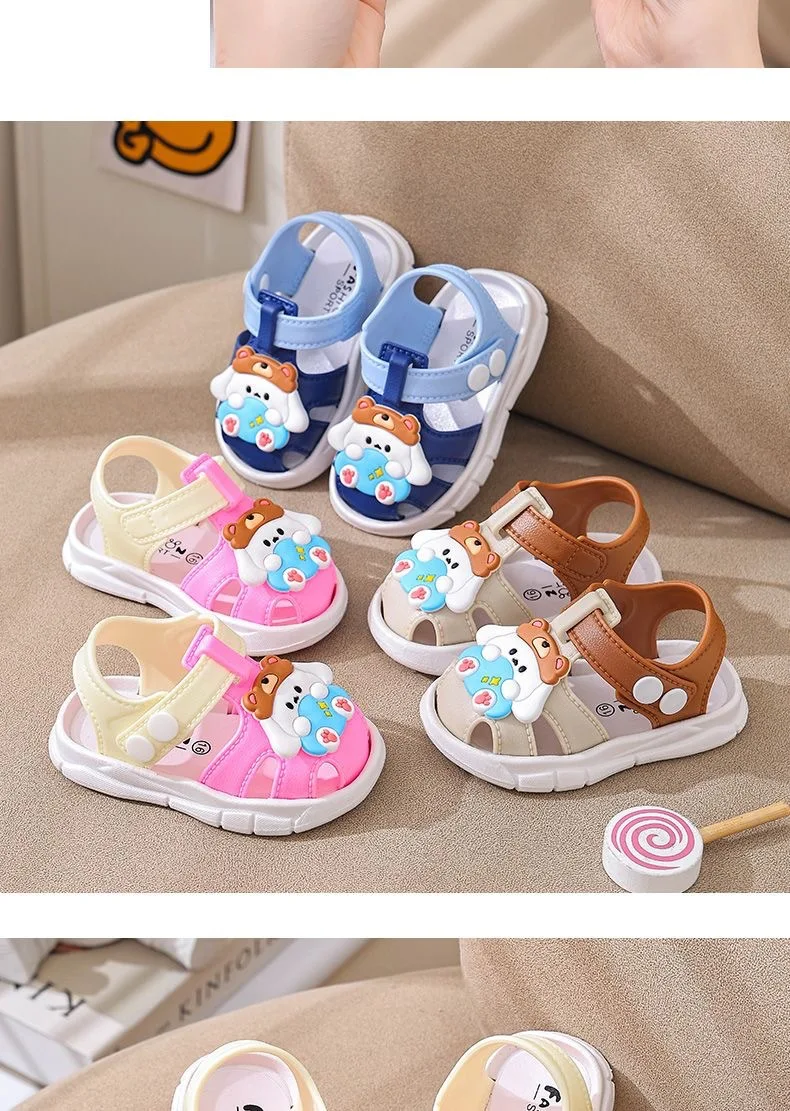 2026 Summer Baby Sandals Boys Girls Soft Sole Comfortable Beach Shoes Cute Cartoon Designs Breathable Toddler Sandals 1-4 Years