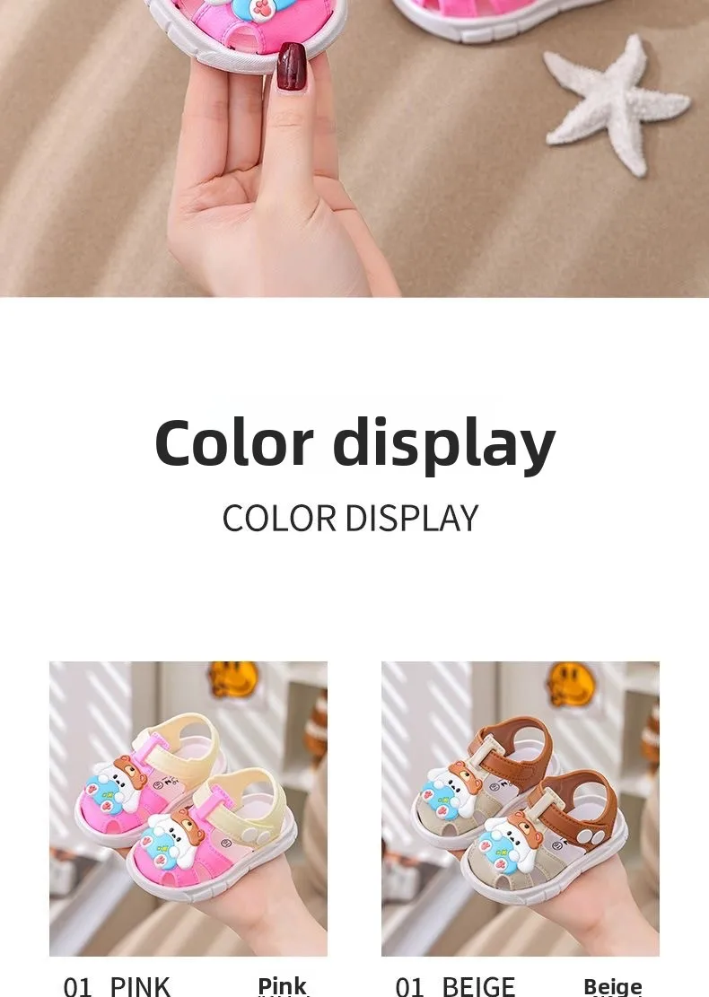 2026 Summer Baby Sandals Boys Girls Soft Sole Comfortable Beach Shoes Cute Cartoon Designs Breathable Toddler Sandals 1-4 Years
