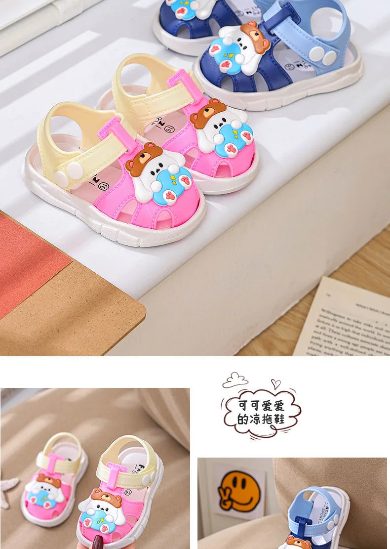 2026 Summer Baby Sandals Boys Girls Soft Sole Comfortable Beach Shoes Cute Cartoon Designs Breathable Toddler Sandals 1-4 Years