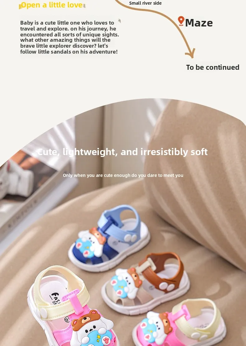 2026 Summer Baby Sandals Boys Girls Soft Sole Comfortable Beach Shoes Cute Cartoon Designs Breathable Toddler Sandals 1-4 Years