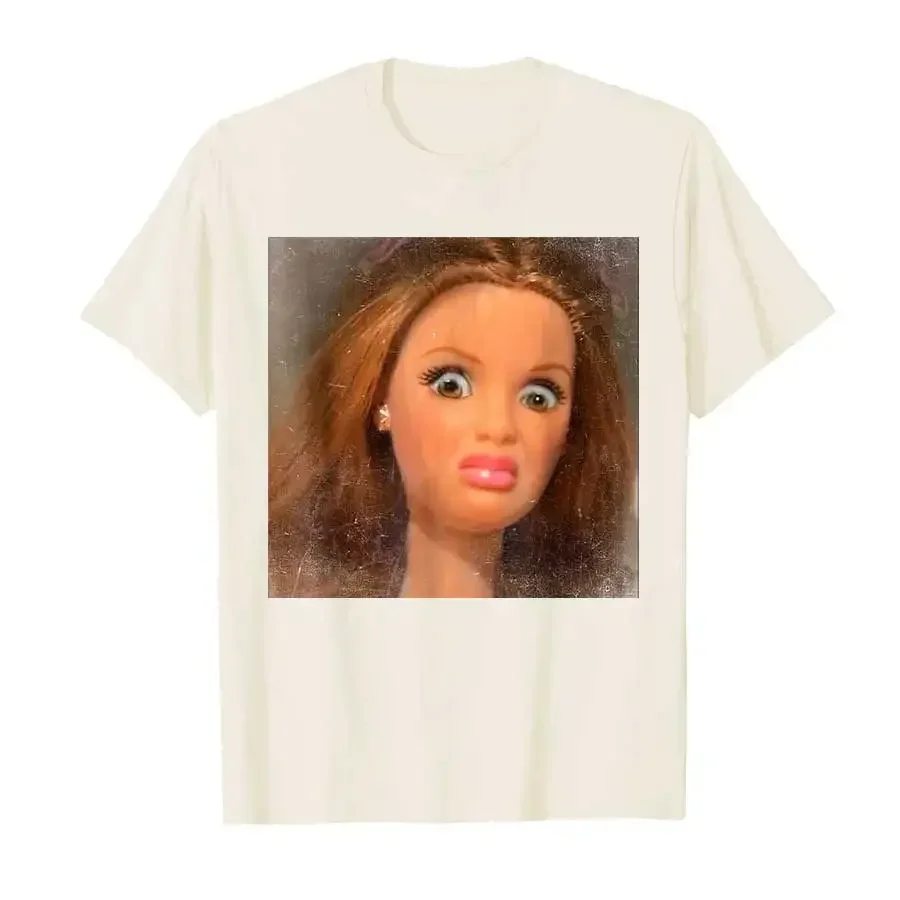 Funny Disgusting Doll Face Meme T-shirt for Men Women T Shirts Short Sleeve Tops Casual Shirts for Women Ladies Clothes T-shirt