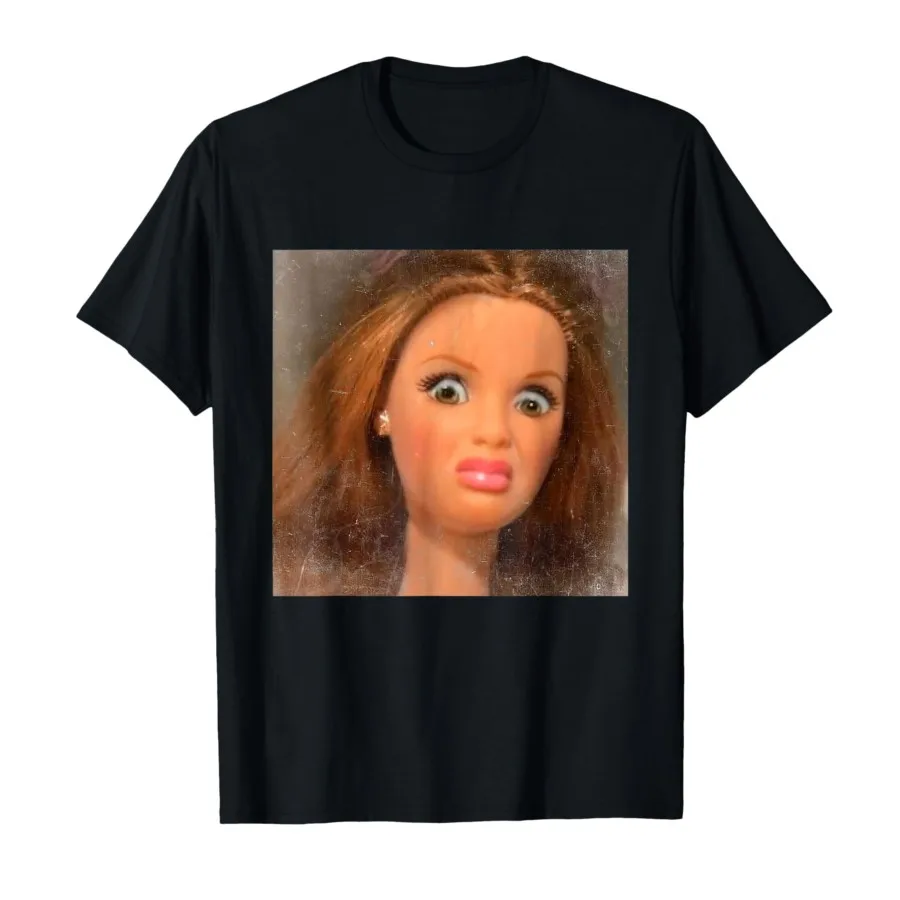 Funny Disgusting Doll Face Meme T-shirt for Men Women T Shirts Short Sleeve Tops Casual Shirts for Women Ladies Clothes T-shirt