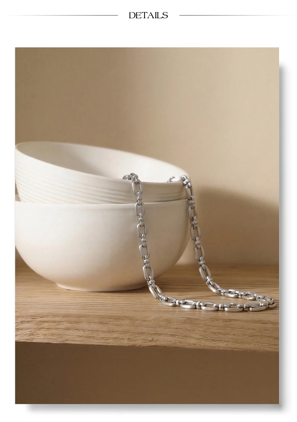 Yhpup Stainless Steel Chain Necklace for Women Summer Trendy Personality Texture Collar Neck Fashion Jewelry PVD Waterproof