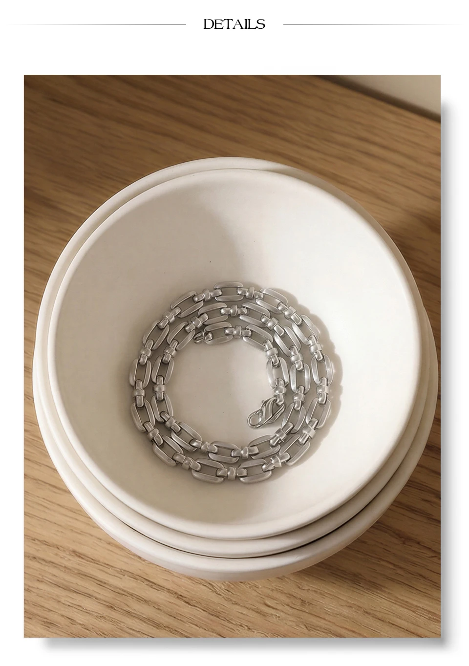 Yhpup Stainless Steel Chain Necklace for Women Summer Trendy Personality Texture Collar Neck Fashion Jewelry PVD Waterproof