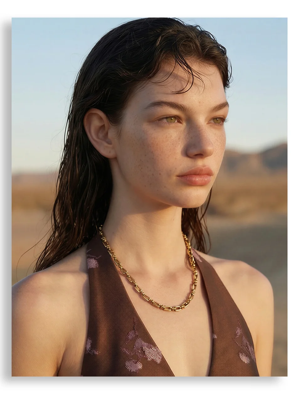 Yhpup Stainless Steel Chain Necklace for Women Summer Trendy Personality Texture Collar Neck Fashion Jewelry PVD Waterproof