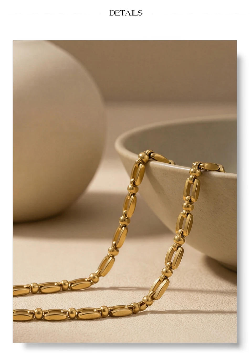 Yhpup Stainless Steel Chain Necklace for Women Summer Trendy Personality Texture Collar Neck Fashion Jewelry PVD Waterproof