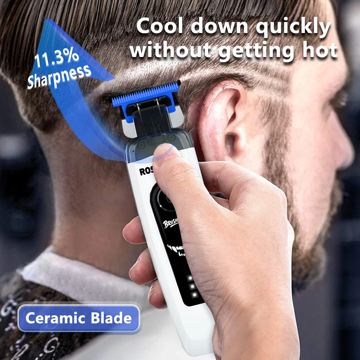 ROSYOUS Mens Haircut Kit Professional Clipper with DLC Blade Brushless Motor Base Charger Barber Machine RSPRO106 RSPRO202 RS620