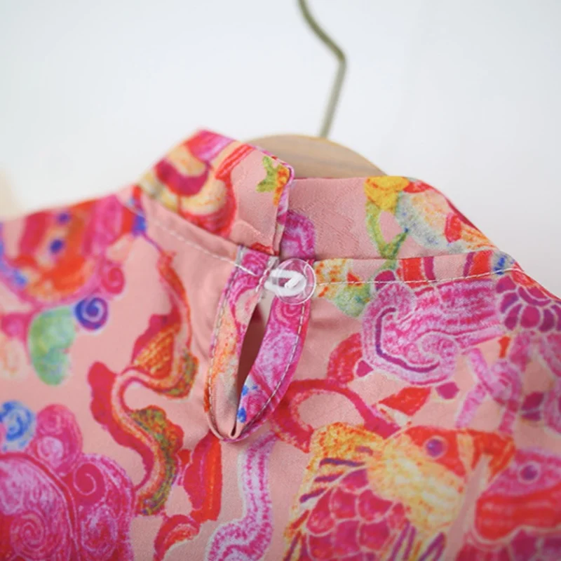 Baby Dresses Summer Floral Chinese-Style Girls Dresses Adorable Cheongsam-Style Baby Girls Dresses