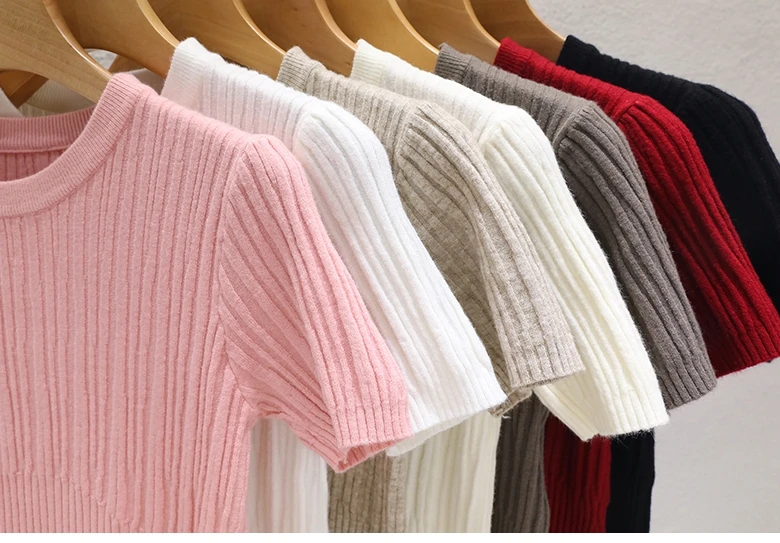 Zjaiss 2026 Korean Summer Women T Shirts Female Knit Casual Streetwear Tees Basic Solid Young Cool Tops