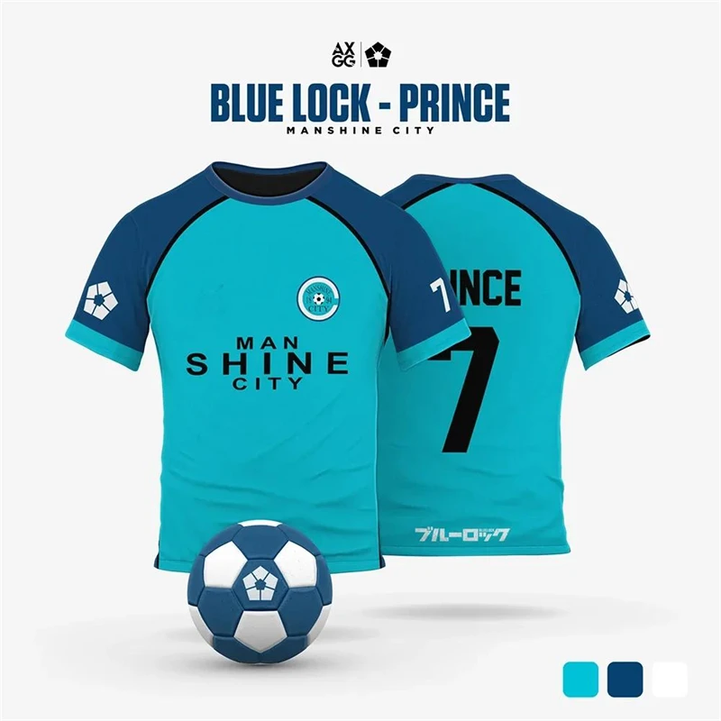 Blue Lock Manshine City animation Cosplay men's summer short-sleeved T-shirt with custom name and number 2026 women's T-shirt
