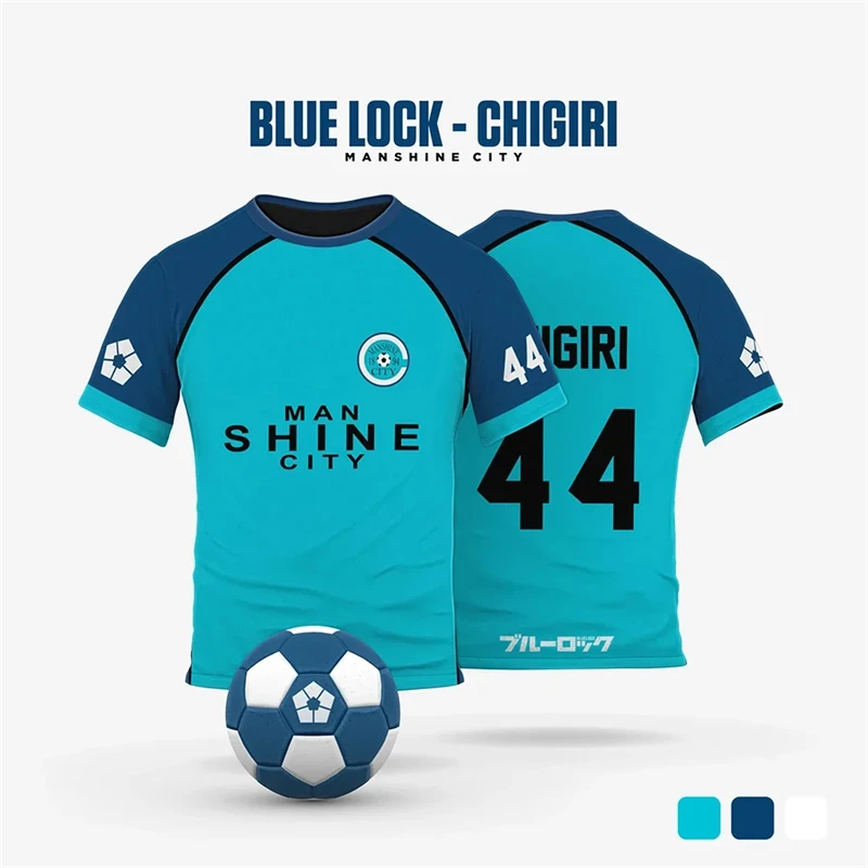 Blue Lock Manshine City animation Cosplay men's summer short-sleeved T-shirt with custom name and number 2026 women's T-shirt