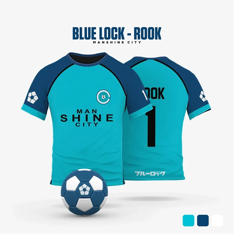 Blue Lock Manshine City animation Cosplay men's summer short-sleeved T-shirt with custom name and number 2026 women's T-shirt