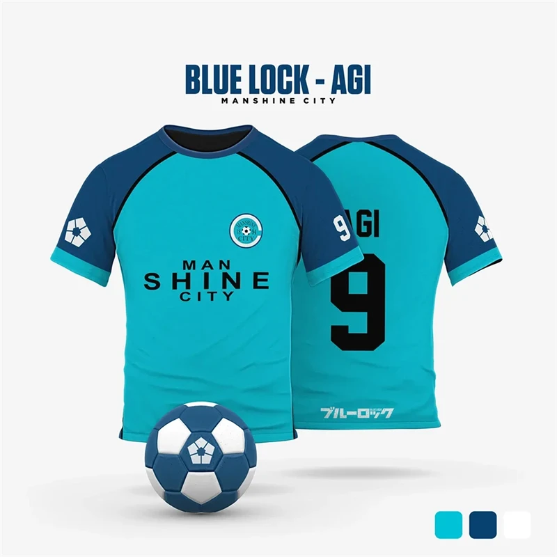 Blue Lock Manshine City animation Cosplay men's summer short-sleeved T-shirt with custom name and number 2026 women's T-shirt