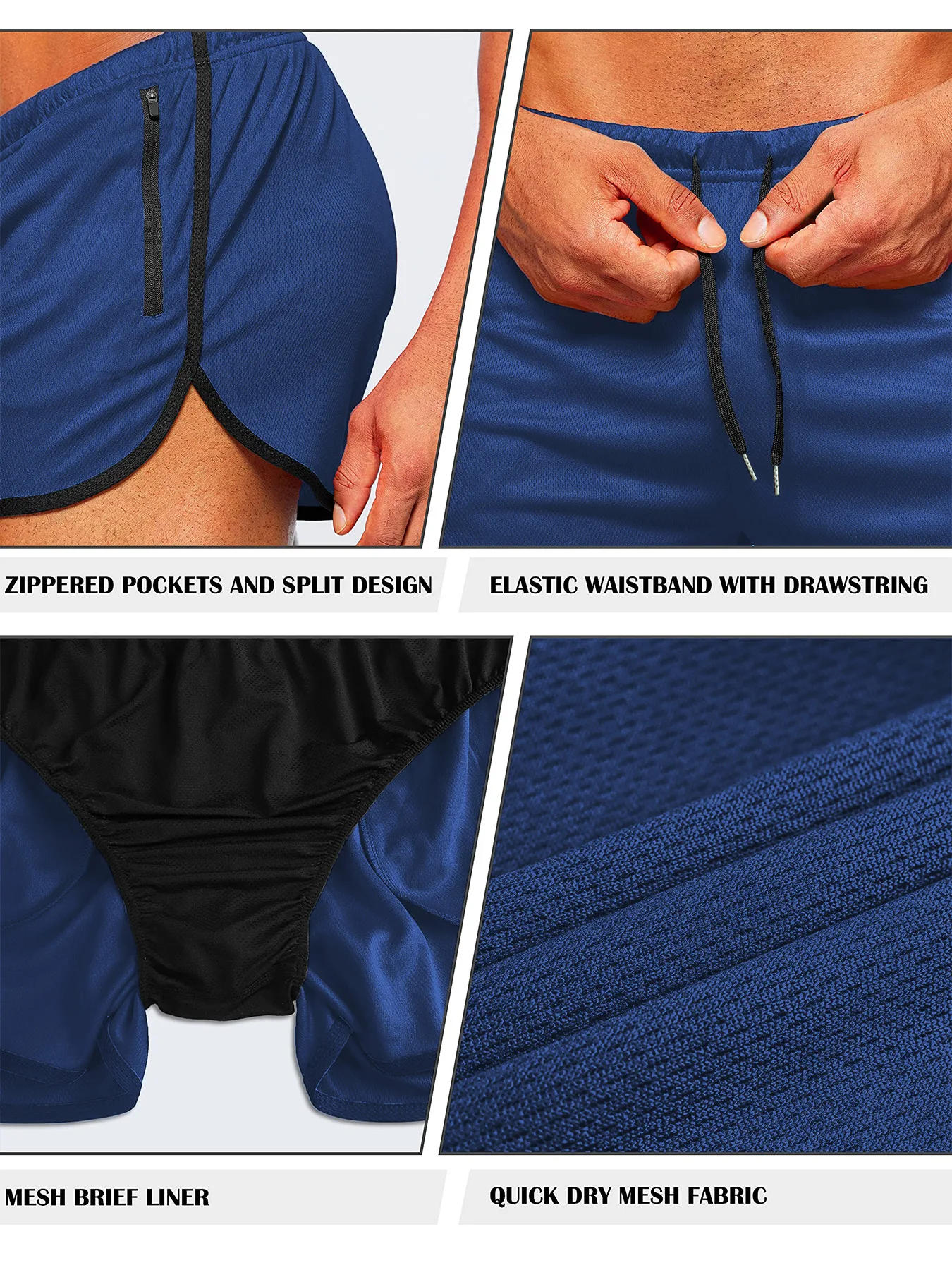 Men's New Beach Shorts Running Shorts 3-Inch Quick Drying Fitness Running Fashionable Fitness Shorts