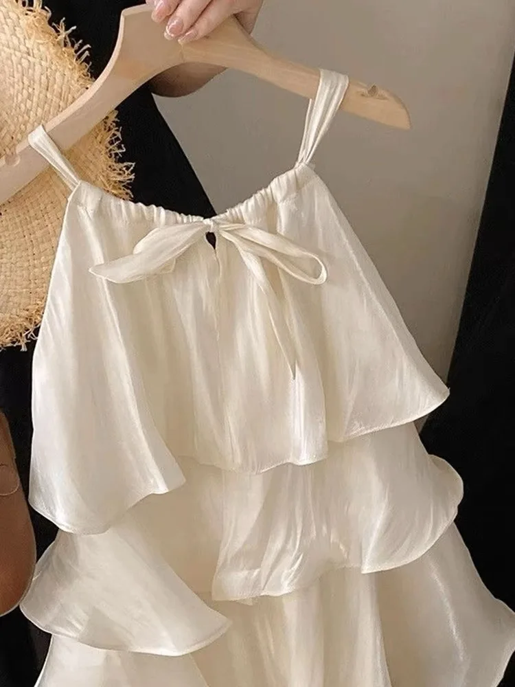 Fashion Baby Girl Princess Silk Dress Infant Toddler Child Ruffled Vestido Sleeveless Frock Summer Casual Baby Clothes