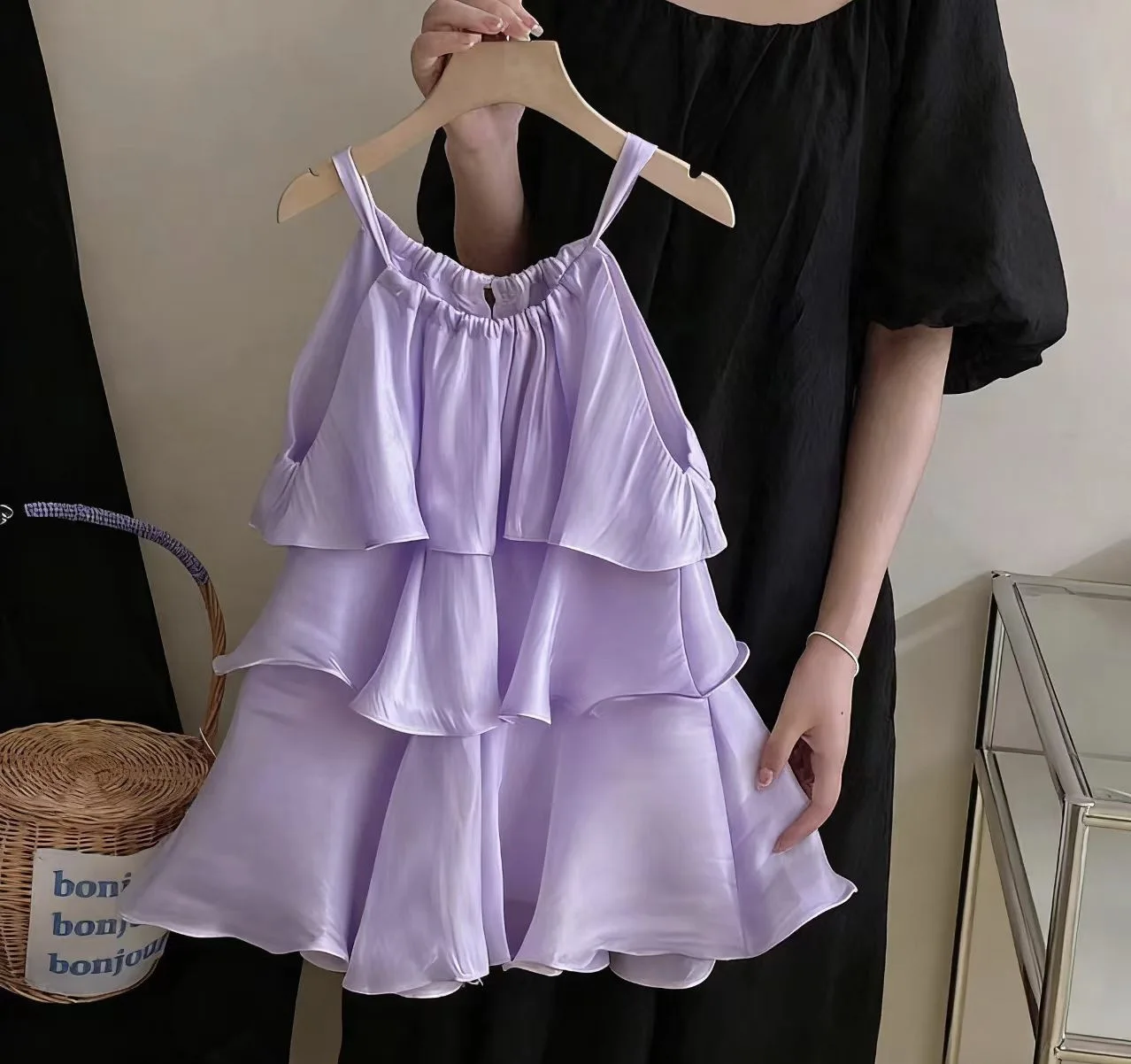 Fashion Baby Girl Princess Silk Dress Infant Toddler Child Ruffled Vestido Sleeveless Frock Summer Casual Baby Clothes