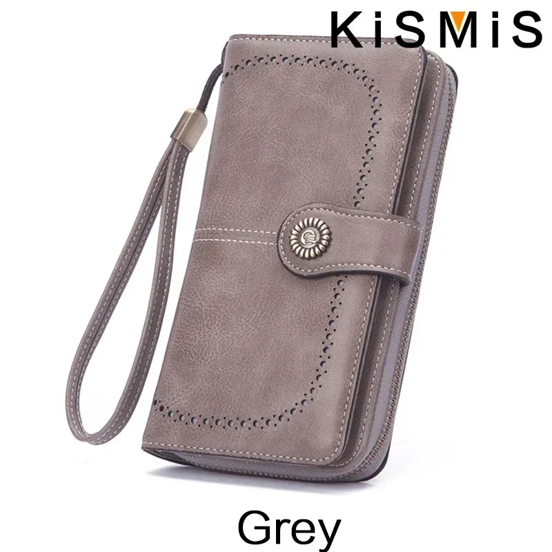 Fashion Texture Women s High Quality RFID Anti Theft Leather Wallet Long Multi Card Wrist Bag