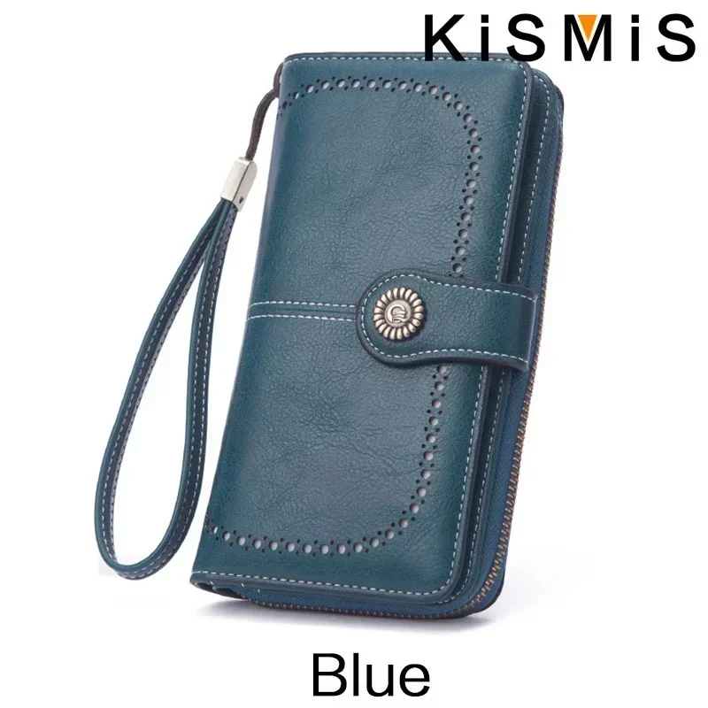 Fashion Texture Women s High Quality RFID Anti Theft Leather Wallet Long Multi Card Wrist Bag