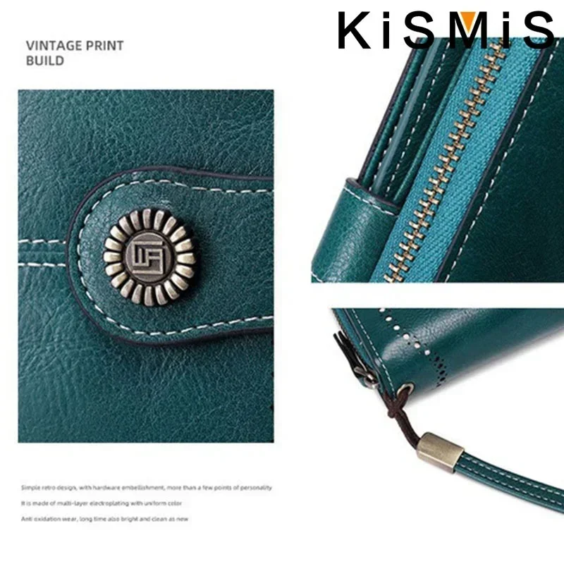Fashion Texture Women s High Quality RFID Anti Theft Leather Wallet Long Multi Card Wrist Bag