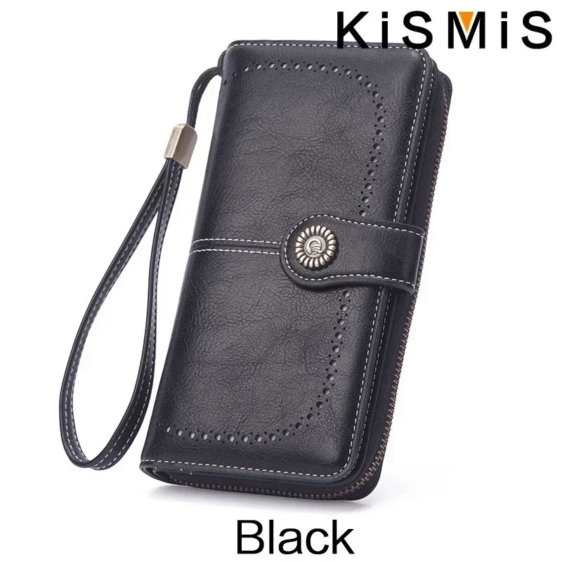 Fashion Texture Women s High Quality RFID Anti Theft Leather Wallet Long Multi Card Wrist Bag